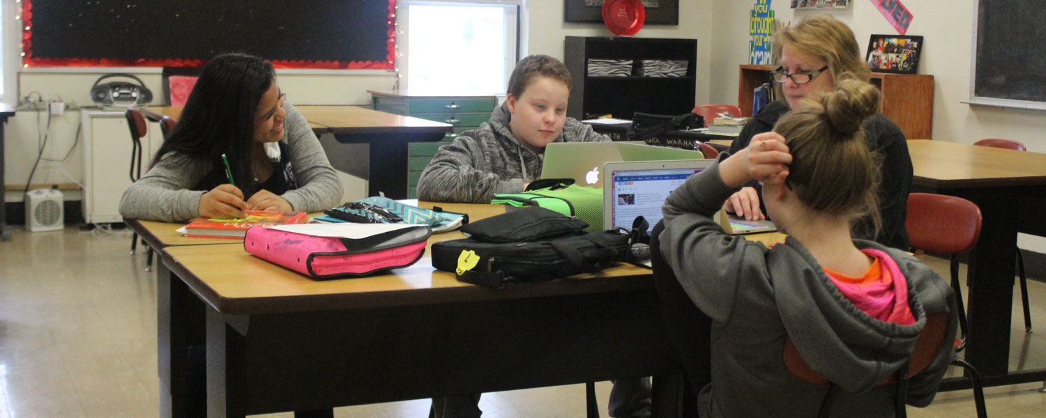 special education students with their teacher